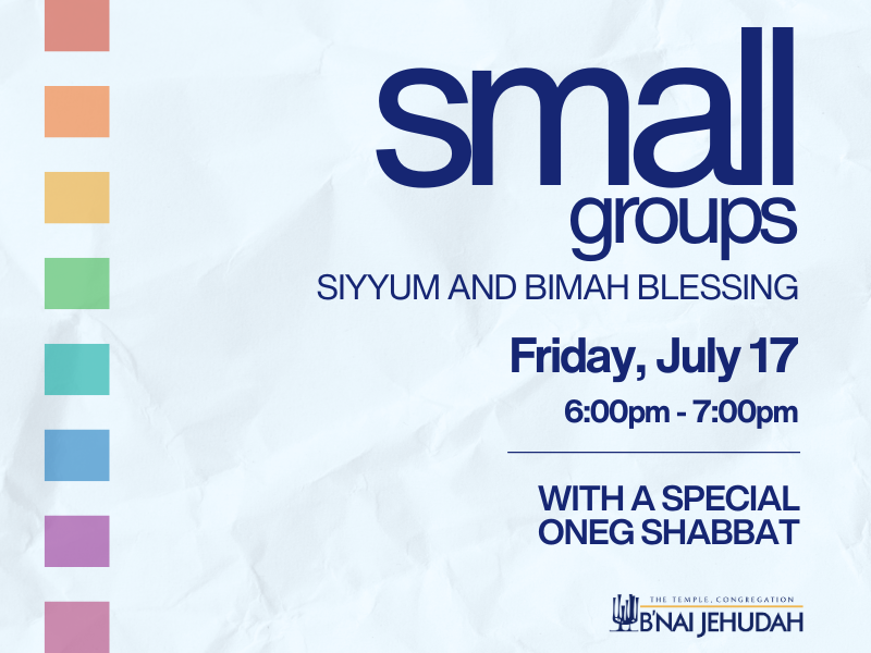 Small Groups Siyyum and Bimah Blessing