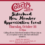 Sisterhood New Member Appreciation Event