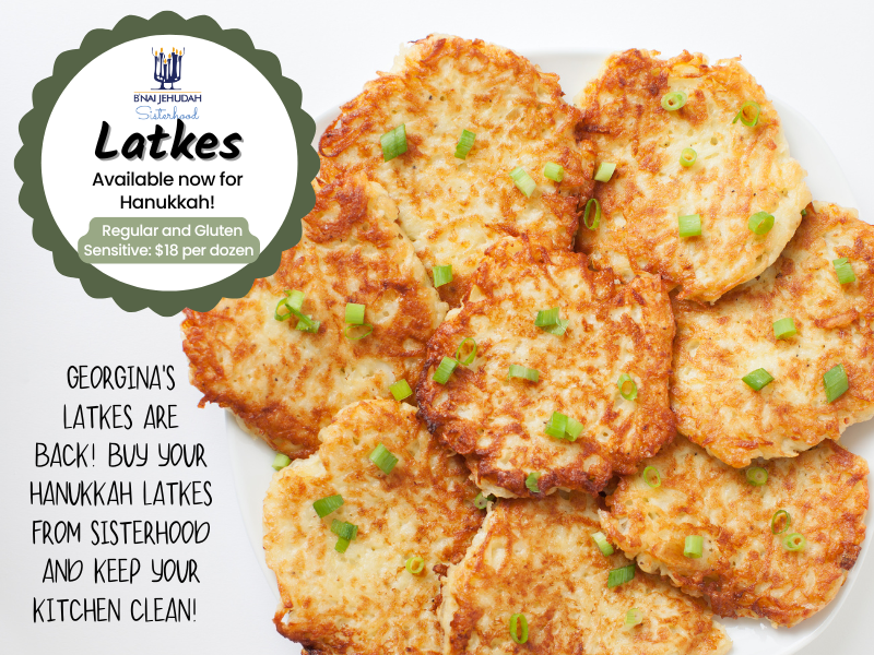 Latkes Available for Hanukkah Order Deadline