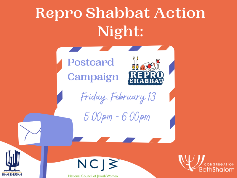 Repro Shabbat Action Night: Postcard Campaign