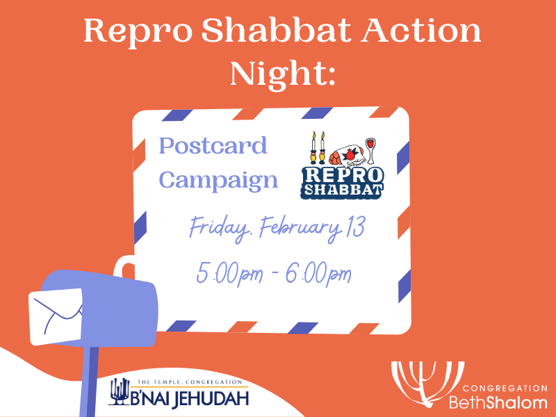 Repro Shabbat Action Night: Postcard Campaign