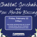 Shabbat Simchah and New Member Blessing
