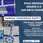 6th-8th Grade Youth Group Program: Hanukkah Party with BBYO Connect