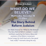 What Do We Believe? The Story Behind Reform Judaism
