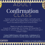 Adult Confirmation Class - NOW STARTS AUGUST 26