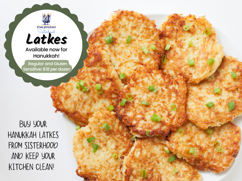 Sisterhood Latke Fundraiser - Registration Deadline